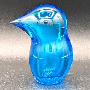 Bluebird Of Happiness Stylized Blue Bird Paperweight Figurine, Murano